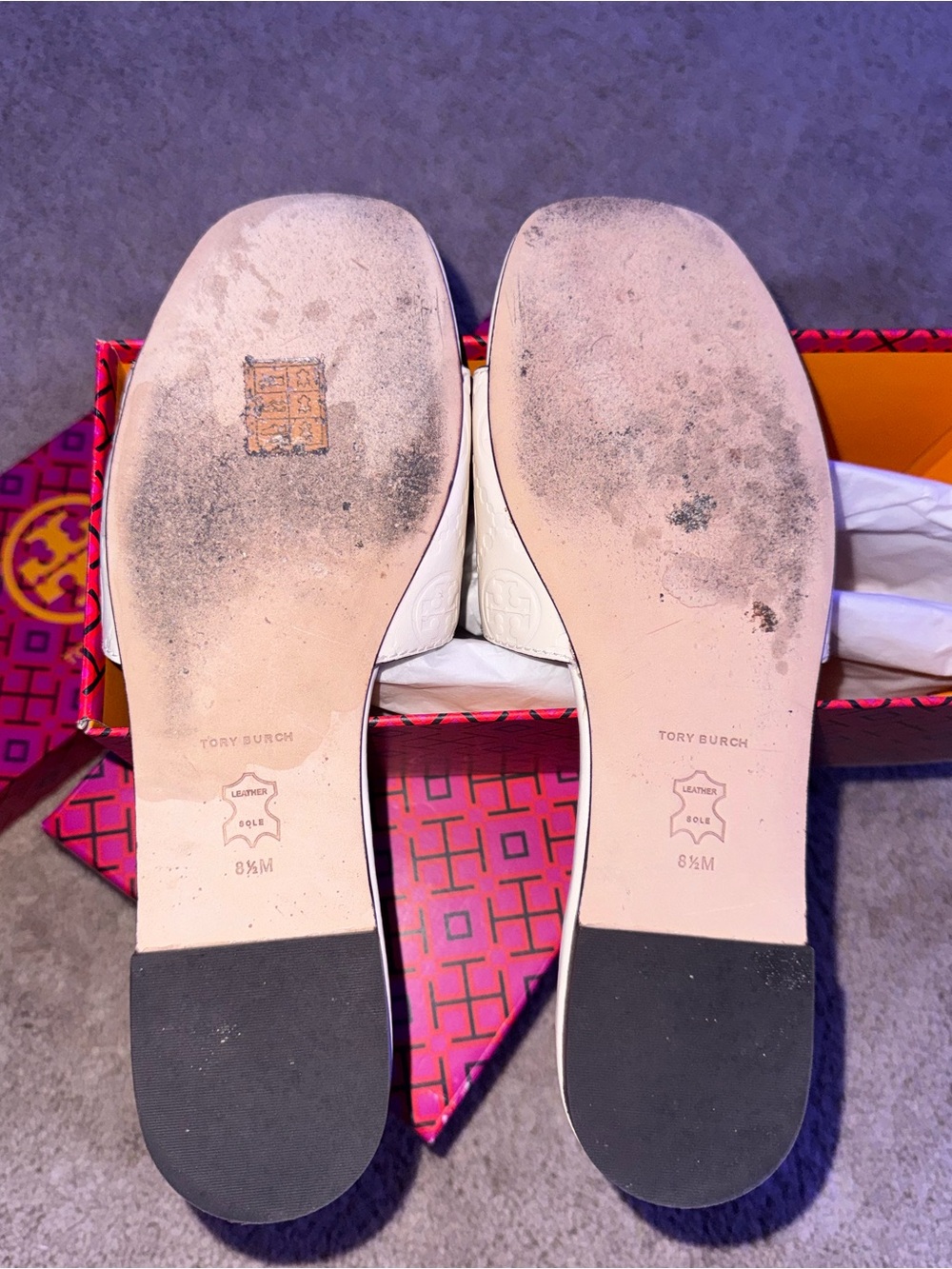 Tory Burch T monogram Light Cream Monogram Sandals - Picture 3 of 3